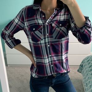 satin striped flannel shirt